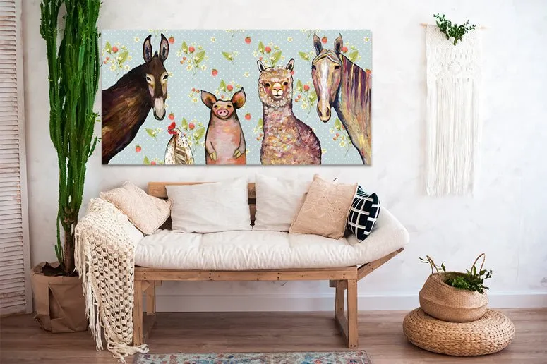Alpaca And Pals Canvas Wall Art
