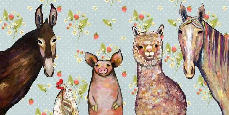 Alpaca And Pals Canvas Wall Art
