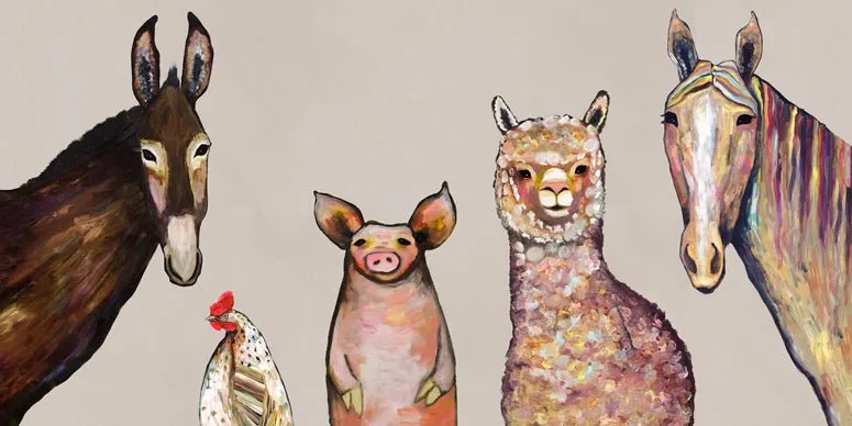 Alpaca And Pals Canvas Wall Art