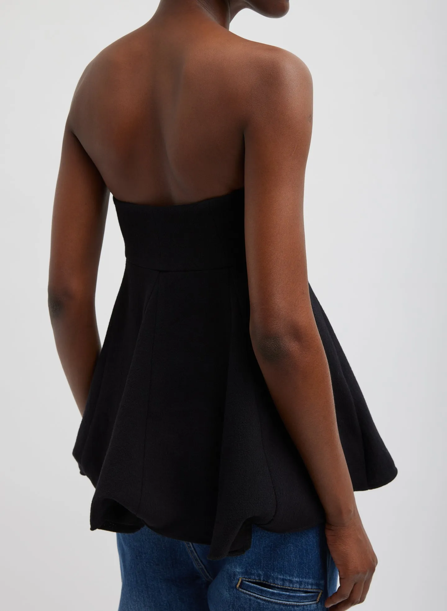 Melee Crepe Strapless Top