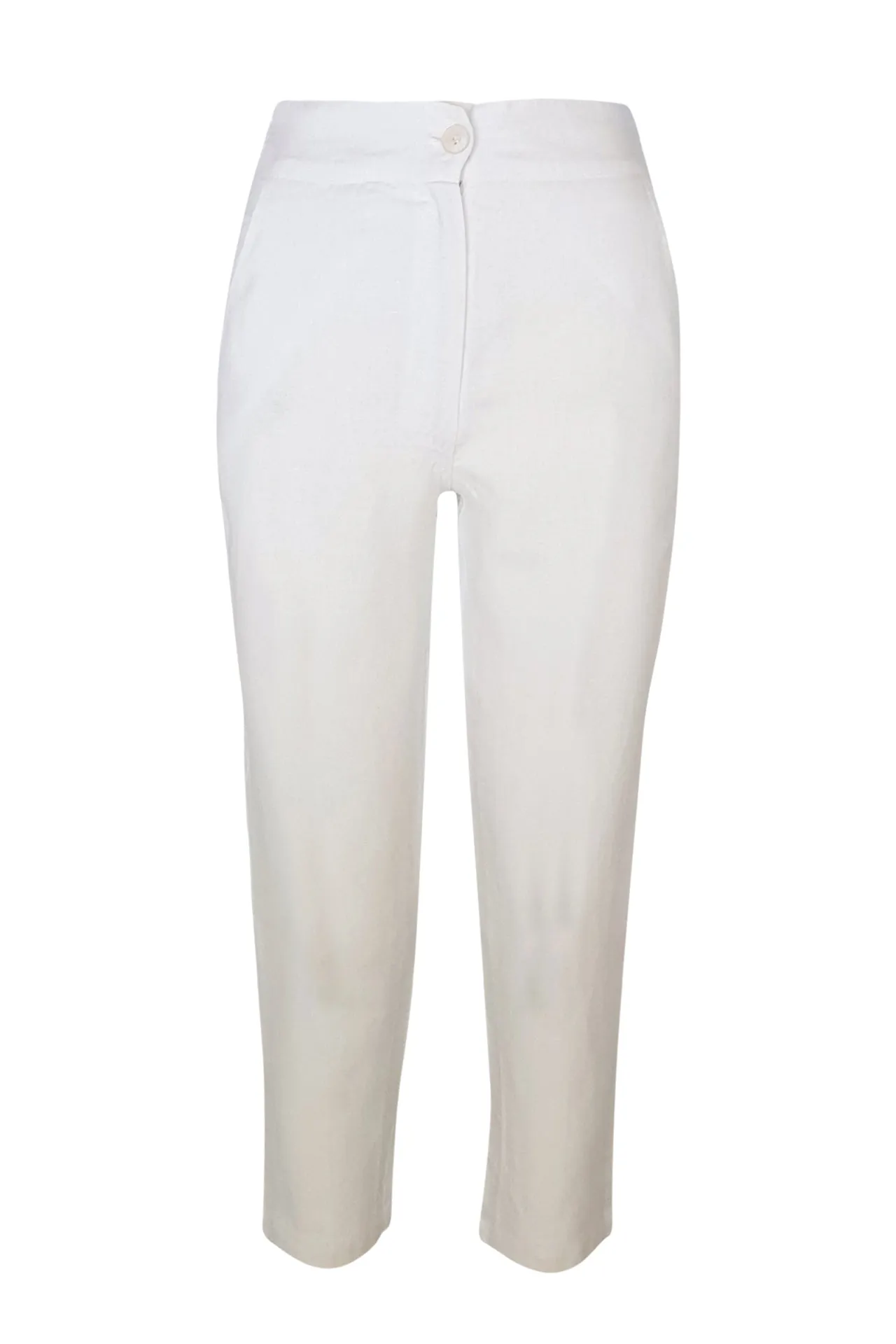 Ribbed Back Linen Tapered Pants