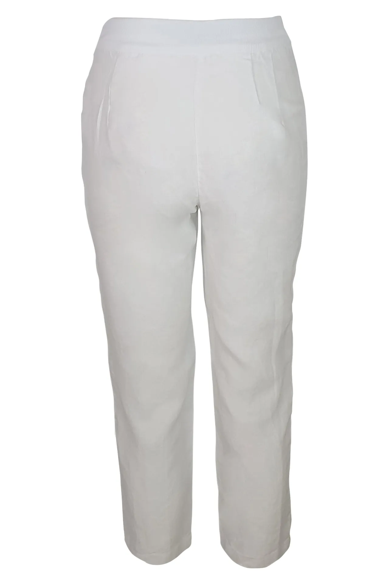 Ribbed Back Linen Tapered Pants
