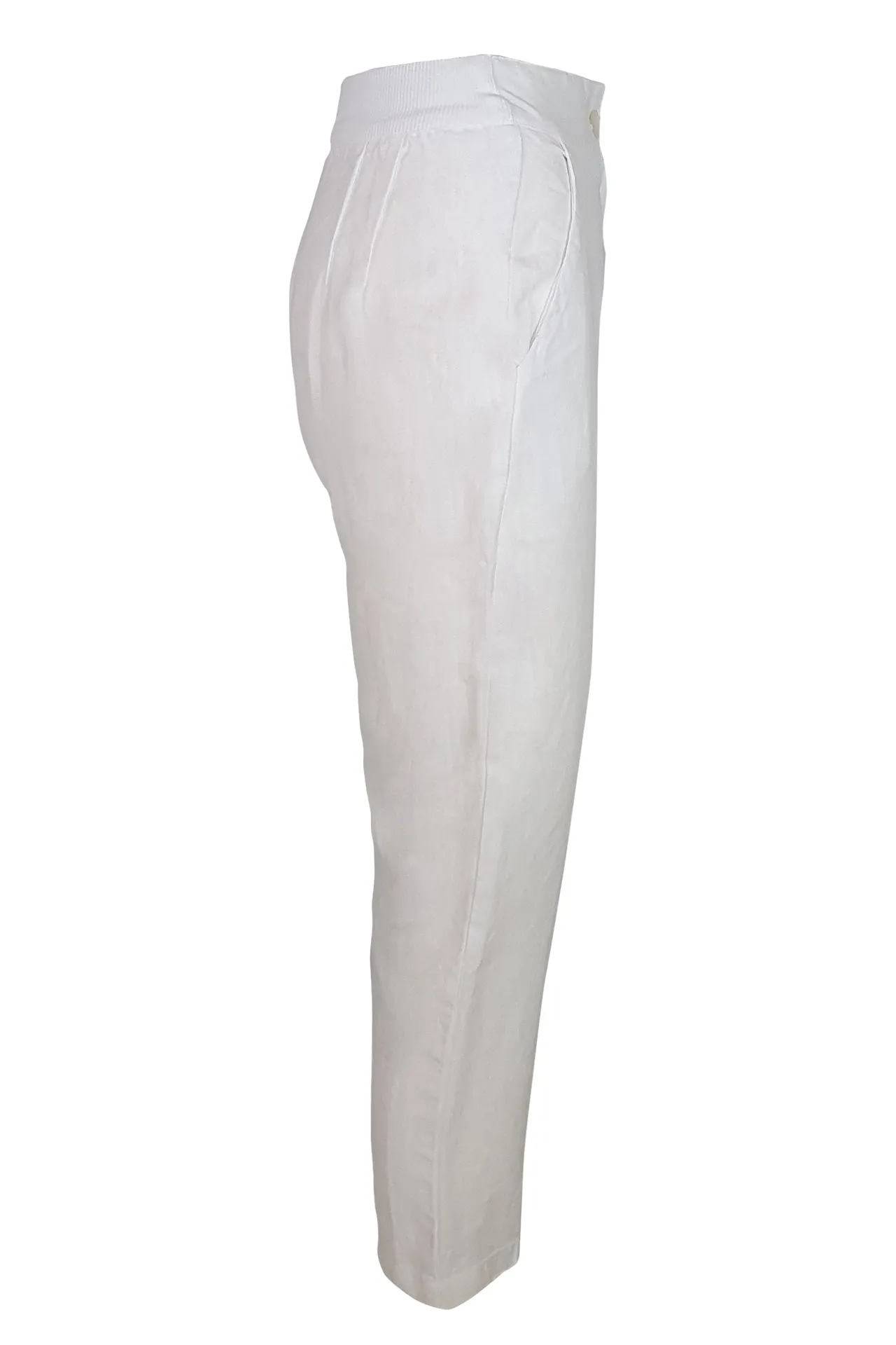 Ribbed Back Linen Tapered Pants