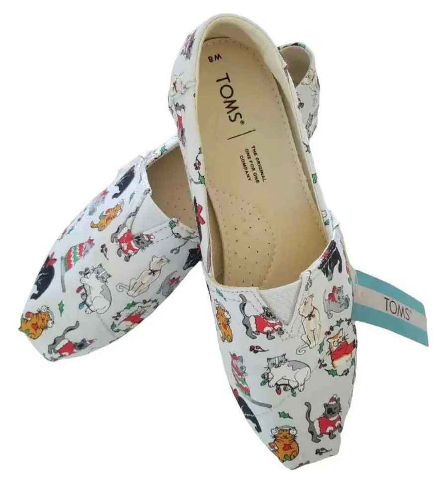 Tom's Cat Christmas Holiday Shoes, Limited Edition
